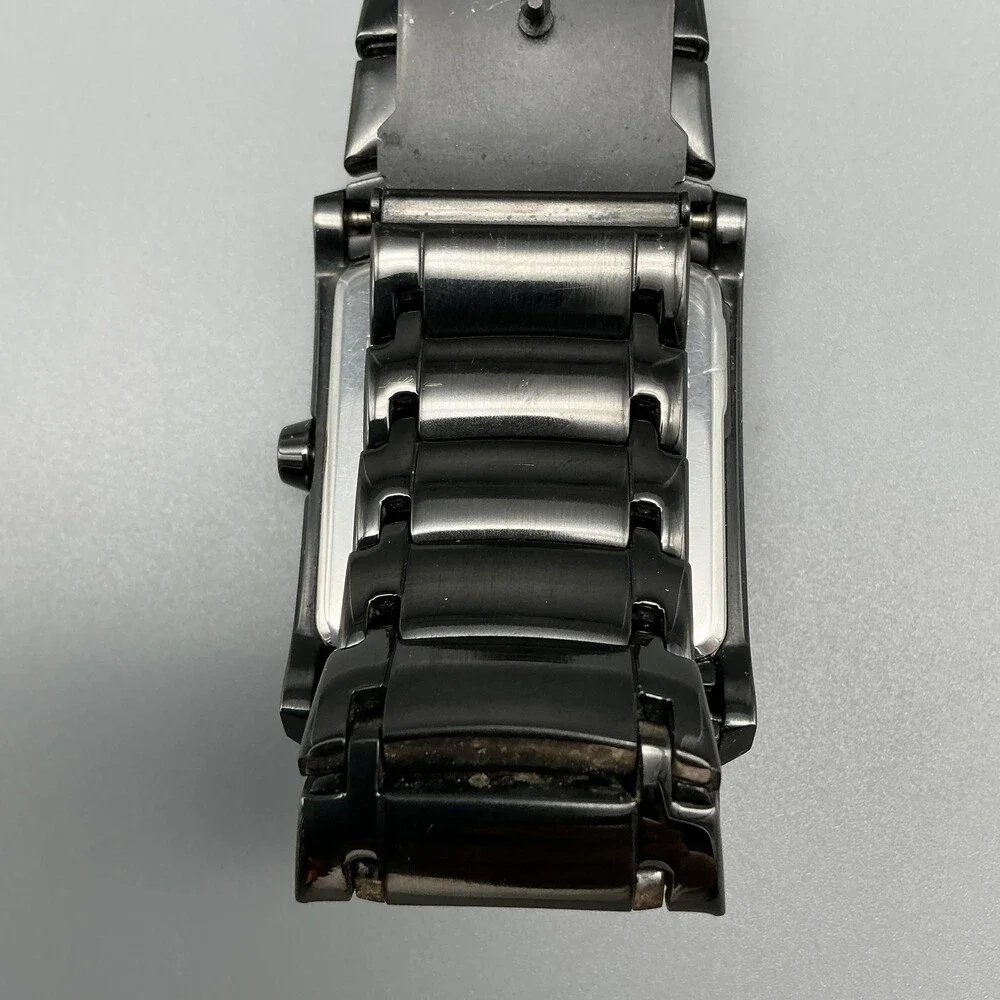 Fossil FS4159 Mens Watch 35mm Black Stainless Bracelet New Battery 6.5